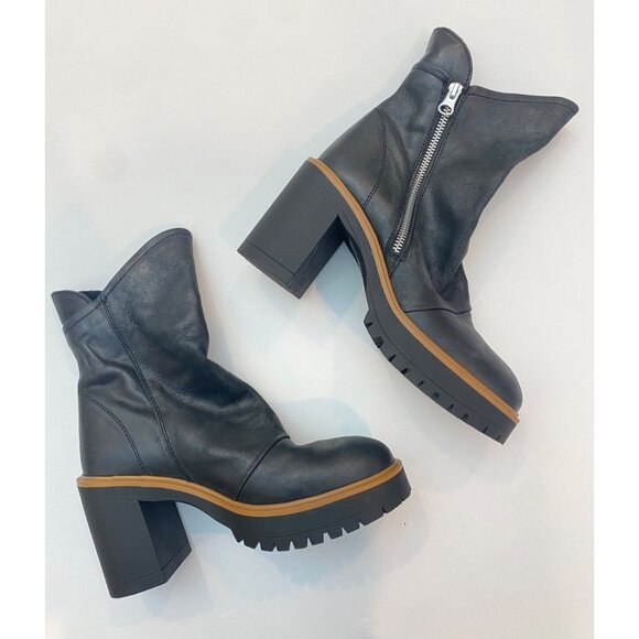 Free People Women's Jack Leather Slouch Ankle Zip Boot Black Size 38 US 7.5 8 - Picture 5 of 16
